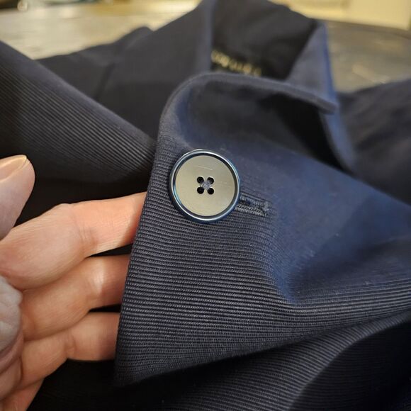 RALPH LAUREN BLACK LABEL Navy 3/4 Sleeve Crop Jacket Pea Coat Womens 14 purple - Picture 7 of 7